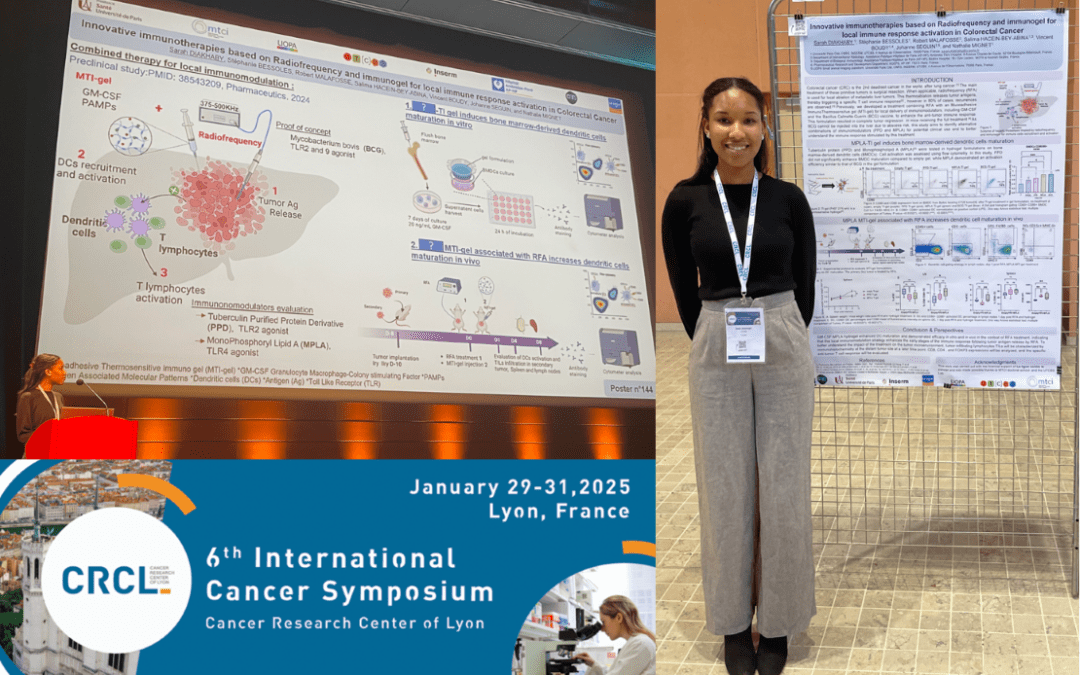 the 6th International Cancer Symposium : Sarah Diakhaby, équipe Vecteur présente son Poster